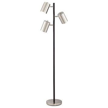Pacific Coast Donatello 3-Light Floor Lamp 41R49, Brushed Steel