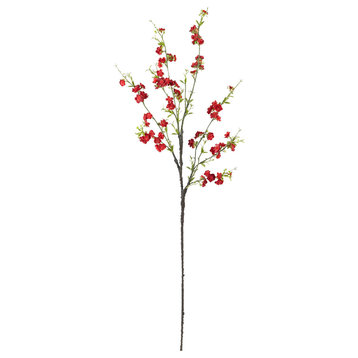 38" Cherry Blossom Artificial Flower, Set of 6, Red
