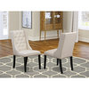 East West Furniture Forney 38" Fabric Dining Chairs in Black/Cream (Set of 2)