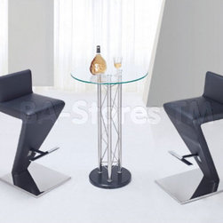 Modern 3 PC Bar Set with Unique Bar Stool - Bar Stools And Counter Stools