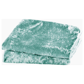 Crushed Velvet Pillow Cover 2 Piece Set, North Sea, 14" X 26"