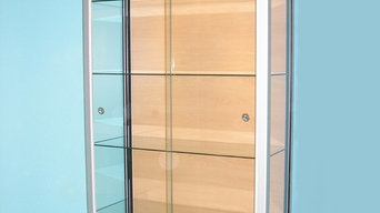 Large display cabinet in Beech finish