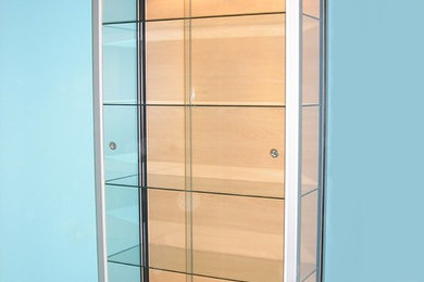 Large display cabinet in Beech finish