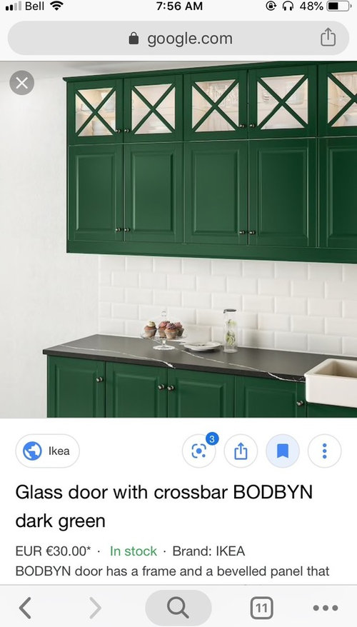 Ikea Dark Green Cabinets, Glass Front Kitchen Cabinets Ikea