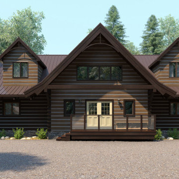 Log Home "Lot-5" in Canada, 3D Visualization.