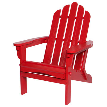 Shine Company 4659CR Marina II Adirondack Folding Chair Hydro-Tex Finish Red