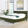 Aspen Vertical Tufted Headboard Platform Bed, Olive Green Performance Velvet, King