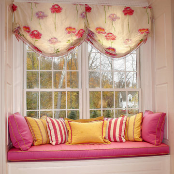 Balloon Shades, Window Seat, and Custom Pillows