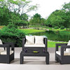 Fine Mod Imports Sterling Outdoor 4-Piece Lounge Seating Set