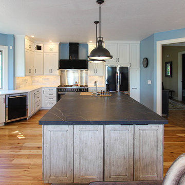 White and Gray Kitchen with Massive Storage Solutions