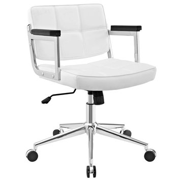 Portray Mid Back Faux Leather Office Chair, White