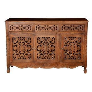 Pennsylvania Mango Wood Hand Carved Rustic Buffet Cabinet - Traditional -  Buffets And Sideboards - by Sierra Living Concepts Inc | Houzz
