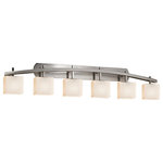 Justice Design Group - Fusion Archway 6-Light Bath Bar, Rectangle, Opal Shade - Fusion - Archway 6-Light Bath Bar - Rectangle - Brushed Nickel Finish - Opal Shade - Incandescent