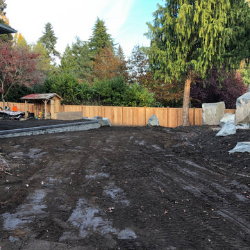 Bocce Ball Court, Pond, Granite Rocks and Dimensonal Flagstone