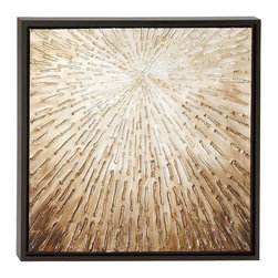 24 in. x 24 in. Modern Abstract Brown Rustic Lines in Radial Pattern Wall Art - Artwork