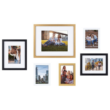 Gallery Wall Frame Set, Multi/Gold 6 Piece