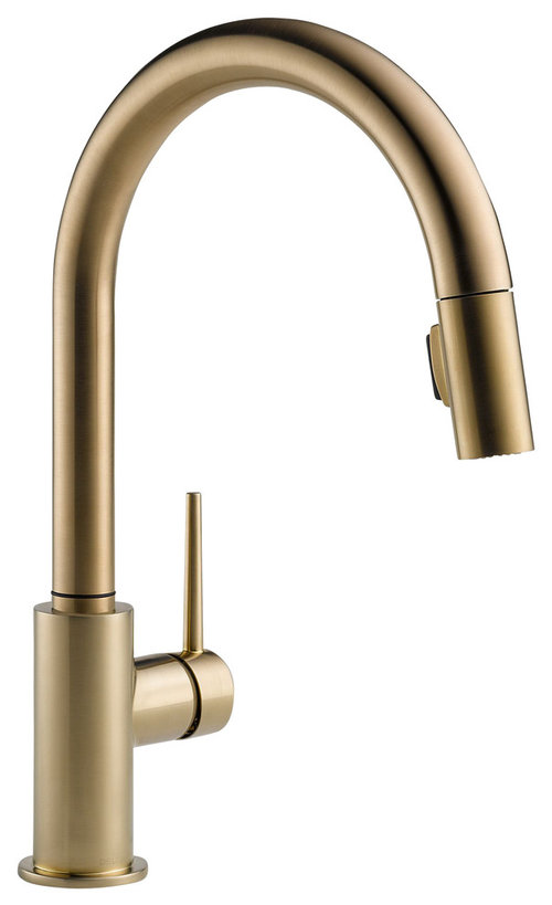 Antique brass faucet with a stainless steel sink?