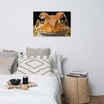 Frog Artwork: Amphibian Gaze Frogs Photorealism Painting