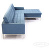 Midcentury  Florence Sectional, Azure, Material: Twill, Right