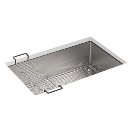 Kohler Strive 29" X 18-5/16" X 9-5/16" Medium 1 Bowl Kitchen Sink w/ Sink Rack