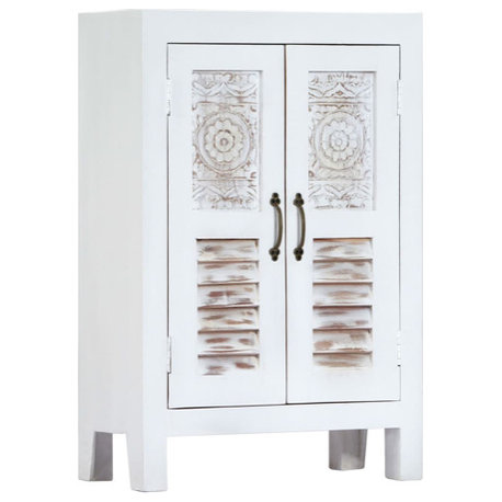 vidaXL Sideboard White Solid mango wood, Engineered wood Medium