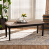 Teresa Transitional Sand Fabric Upholstered and Dark Brown Finished Dining Bench