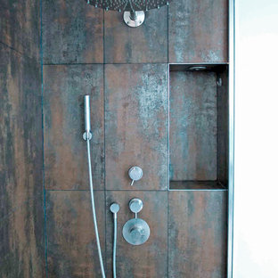 Industrial Badezimmer mit Metallfliesen Ideen, Design & Bilder - August