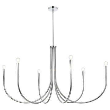 Living District Layne 50" Chandelier in Chrome