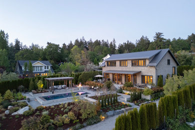 Example of a country exterior home design in Vancouver