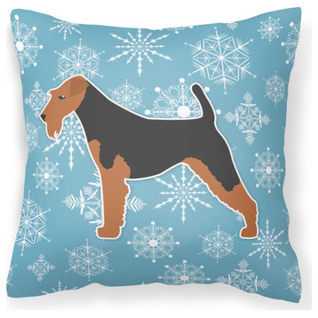 Bb3485Pw1818 Winter Snowflake Welsh Terrier Decorative Pillow