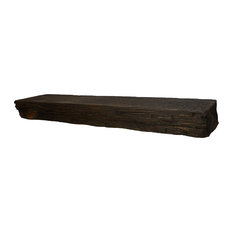 Bourbon Pecan Finish Shelf, 36"x6"x3", Distressed With Brackets