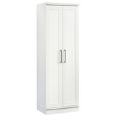 Universal Tall Storage Cabinet with Doors in White - Engineered
