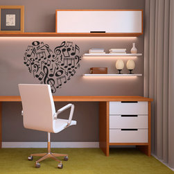 Music Notes Heart - Wall Decals