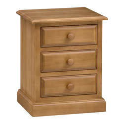 Langley Pine 3 Drawer Bedside Cabinet - Nightstands And Bedside Tables