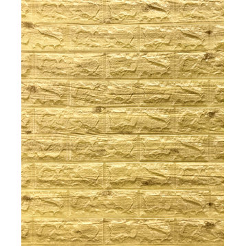 Greenish Brown Patchwork 3D Wall Panels, Set of 10, Covers 58 Sq Ft