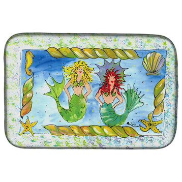 Caroline's Treasures Mermaid Dish Drying Mat, 14"x21", Multicolor