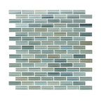 Reflections Hand Painted Glass Mosaic Subway Tile, 12"x12"