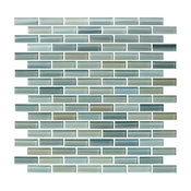 Reflections Hand Painted Glass Mosaic Subway Tile, 12"x12"