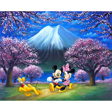 Disney Fine Art Under The Cherry Blossoms by Tim Rogerson, Gallery Wrapped Gicl