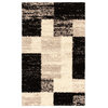 Tufted Shag Transitional Geometric Patchwork Indoor Area Rug, 8' x 10', Gray