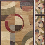 Tayse Rugs - Kelsey Contemporary Geometric Multi-Color 3-Piece Area Rug Set - Update in style with this fresh geometric design area rug. Converging shapes create an upbeat