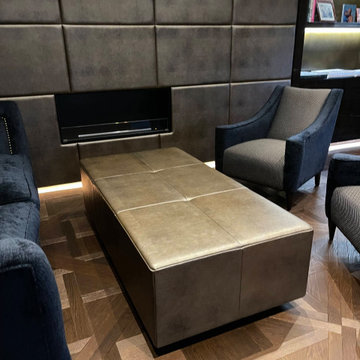 Media Wall with Leather Panels