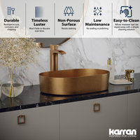 Karran Cinox Stainless Steel Oval Vessel Sink, Brushed Copper