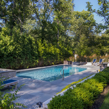 Rectangular Swimming Pool and Raised Spa