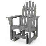 Polywood - Polywood Classic Adirondack Glider Chair, Slate Gray - There's nothing like the smooth, relaxing motion of a glider to carry you away. POLYWOOD furniture is constructed of solid POLYWOOD lumber that's available in a variety of attractive, fade-resistant colors. It won't splinter, crack, chip, peel or rot and it never needs to be painted, stained or waterproofed. It's also designed to withstand nature's elements as well as to resist stains, corrosive substances, salt spray and other environmental stresses. Best of all, POLYWOOD furniture is made in the USA and backed by a 20-year warranty.