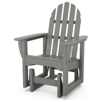 Polywood Classic Adirondack Glider Chair, Slate Gray