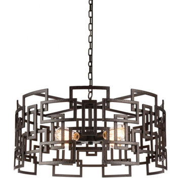 CWI Lighting 9913P25-4-205 4 Light Chandelier with Brown Finish