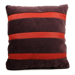 K&D - Plum and Red Pillow, Set of 2 - Decorative Pillows