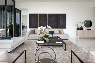 Inspiration for a modern living room remodel in Miami