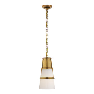 Visual Comfort Signature Hicks One Light Pendant in Hand-Rubbed